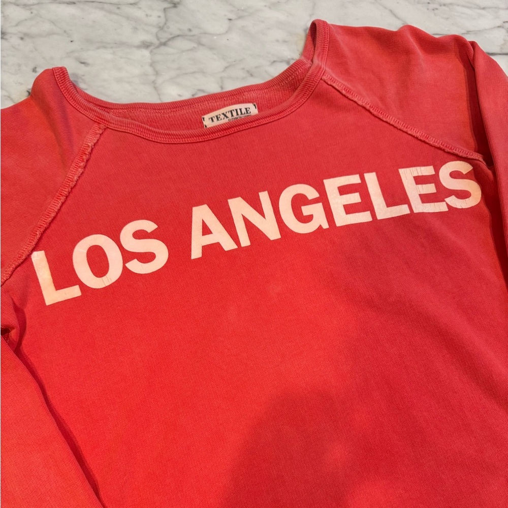Elizabeth and James Textile “Los Angeles” salmon/pink crewneck sweater